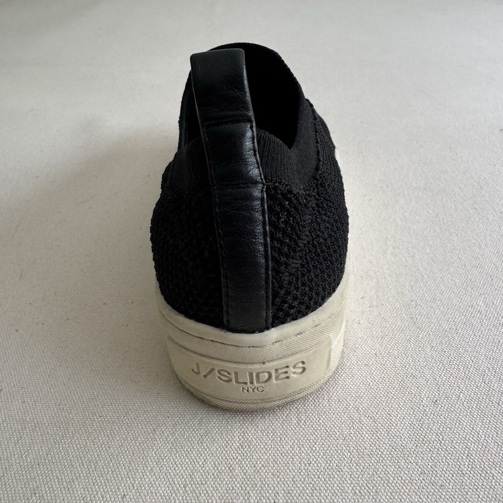 J Slides Shoes Women's Size 7 Hilo Knit Slip On Platform Sneakers Black Fabric - Picture 6 of 13